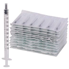 100PCs Dental Grade 1ml Without Needle Disposable Luer Slip Tip Sterile Size by JEVOLVE | Individually Sealed for Industrial, Scientific, Measuring