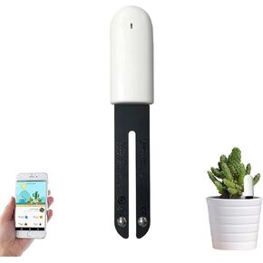 Soil Moisture Meter 4 in 1,Plant Water Monitor,Automatically detect Moisture/Temperature/Light/Fertility,Can Connect to Mobile Phone via Bluetooth,Hygrometer Sensor for Indoor Plants (1pc)