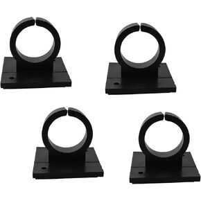 LQ Industrial 4PCS Small Wireless Microphone Clip Black Square Clip Adhesive Square Backing Small Microphone Plastic Clip Universal Desktop Microphone Stand Microphone Adjuster
