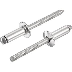 uxcell 25Pcs 1/4"x5/8" 304 Stainless Steel Dome-Head Blind Rivets, Open-End Type Blind Rivets for DIY, Sheet Metal, Automotive Repairs, Furniture, Boat, and Duct Work (Silver)
