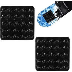 2pcs Snowboard Stomp Pads, Winter Clear Snow Ski Accessories Self Adhesive Step Pad Studs Provides Extra Snowboarding Grip for Anti-Slip Black Snowboard Stop Pads
