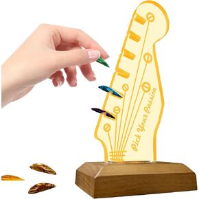 Light Up Guitar Pick Holder, Acrylic Guitar Pick Display, Acoustic Guitar Electric Guitar Personalized Guitar Pick Storage, Guitar Accessories Gift for Guitar Players Guitarists
