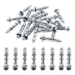 BokWin 30Pcs M4x32 Heavy Duty Hollow Wall Anchors Zinc Plated Steel Molly Bolt Hollow Drive Wall Anchor Screws for Drywall, Plaster and Tile
