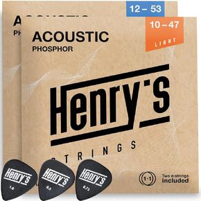Acoustic Guitar Strings (1+1) - Extra 2xE-1 String & 3xPick - Light & HardAcoustic Guitar Strings - Steel Guitar Strings Acoustic 6 Set