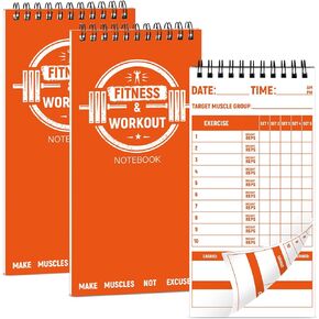 gisgfim 3 Pcs Fitness Journal for Men Women Workout Lifting Log Book Planner 4x8 Inch 70 Sheet/Pad Workout Notebook to Track Weight Loss Exercise Training Notebook Planner for Bodybuilding Gym