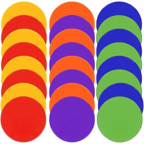 Poly Spot Markers Rubber Floor Dots 4.72inch 9inch 12pcs 24pcs Non Slip Flat Cones Agility Dots Rubber Circles for Gym Soccer Basketball Sports Speed Agility Training Dance Classroom