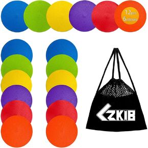 Spot Markers 4.72/9 Inch 12/24 Pcs Anti-Slip Agility Floor Markers,Colorful Flat Field Gym Classroom Floor Spots Set for Indoor Outdoor Soccer Basketball Sports Speed Training and Drills