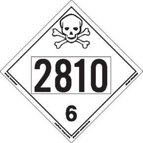 Labelmaster ZT5-2810 UN 2810 Toxic/Poison Hazmat Placard, Tagboard (Pack of 25)
