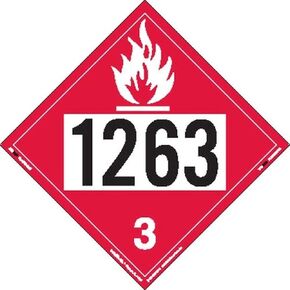 Labelmaster ZT2-1263 UN 1263 Flammable Liquid Hazmat Placard, Tagboard (Pack of 25)
