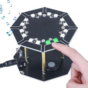 SMD Soldering Practice Kits, ICSTATION Finger Touch Drum Soldering Project with LED Lights DIY Electronic Drum kit SMT Soldering Practice Board for STEM Education Valentine's Day Present