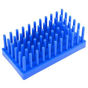 stonylab Plastic Test Tube Rack, Drip Style Column Test Tube Holder for Drying and Storing Test Tubes, 66 Columns, 1-Pack, Blue