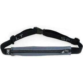 SPIbelt Large Pocket Running Belt for Women Men, Phone Holder for Running, Running Fanny Pack, Holder for Phone, Running Waist Pack, Expandable, Adjustable. No Logo Band, Black with Black Zipper