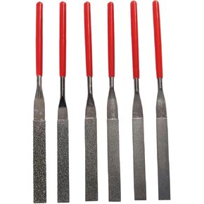 Diamond File Set 6 Pcs Heavy Duty Diamond Coated File Set Mix Grit 40, 80, 150, 240, 400, 600 for Sharpening Tools, Metal, Glass, Stone, Tile - 7 inch Long - 3 inch Coated Surface Diamond Grit File