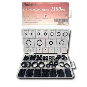 O Ring Assortment Kit 1100PCS, Rubber Washers, Faucet Washers, Rubber O Rings, 18 Sizes Sealing Nbr Gasket Washers for Car Auto Vehicle Repair, Professional Plumbing, Air or Gas Connections