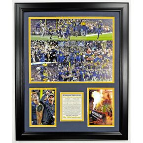 Michigan Football | 2023 CFP National Champions | Framed Double Matted Photo Collages | (18"x22", Mosaic)