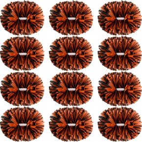 Hoteam 12 Pack Cheerleading Pom Poms, Cheer Pom Poms with Baton Handle, Metallic Foil Pompoms for Adult for Team Sports Party Dance Cheering Squad Accessories, 14 Inch