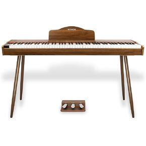STRICH Digital Piano 88 Keys, Hammer-Action Weighted Keyboard, Dual 25W Speakers, Full-size Electric Piano Keyboard, Supports USB-MIDI/Wireless Connecting (SDP-300S, Color Walnut Wood)