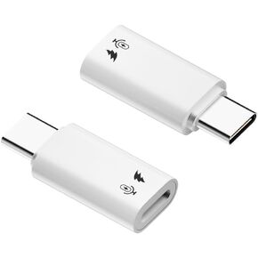 AuviPal USB C to Lightning Microphone Adapter (2 Pack), USB C Male to Lightning Female Converter for Wireless Lavalier Microphone - White, Aluminum Alloy - Not for Headphone or Data