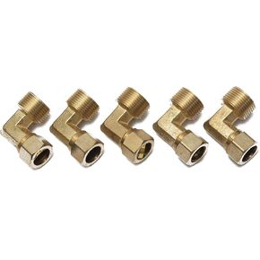 LTWFITTING 5/8-Inch OD x 3/4-Inch Male NPT 90? Compression Elbow,Brass Compression Fitting(Pack of 5)