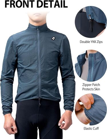 Men's Cycling Jacket Windbreaker Lightweight Packable Breathable Cycling Bike Jacket with Reflective Strips Hiking in Kuwait