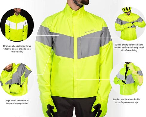 Endura Men's Urban Luminite Hi-Viz Commuter Cycling Waterproof Jacket in Saudi Arabia