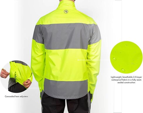 Endura Men's Urban Luminite Hi-Viz Commuter Cycling Waterproof Jacket in Saudi Arabia