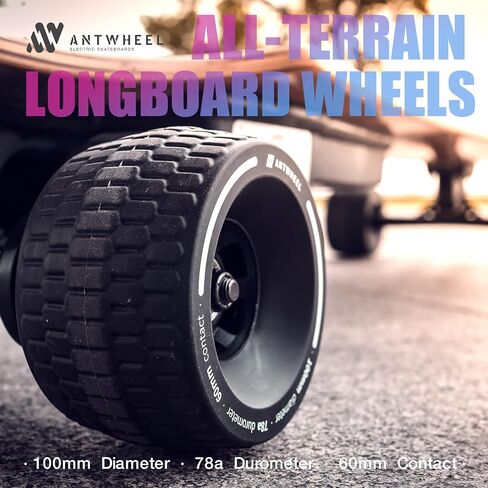 عجلات ANTWHEEL لجميع التضاريس، عجلات طويلة 100 مم، عجلات تزلج كهربائية 78A، عجلات يوريتان عالية الارتداد in Kuwait