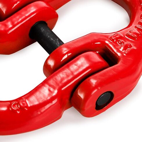 Bekith 2 حزمة وصلة سلسلة أمان 1/2 بوصة، وصلة توصيل وصلة اقتران مطرقة من سبائك الصلب G80، حد حمل العمل 12000 رطل، أحمر in Kuwait