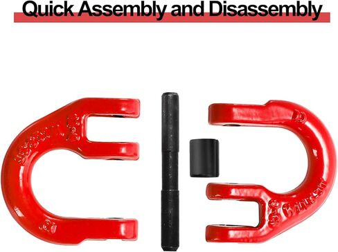 Bekith 2 حزمة وصلة سلسلة أمان 1/2 بوصة، وصلة توصيل وصلة اقتران مطرقة من سبائك الصلب G80، حد حمل العمل 12000 رطل، أحمر in Kuwait