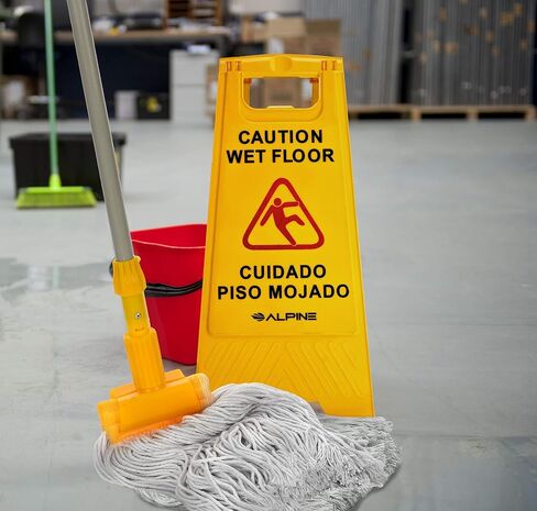 مقبض ممسحة حديد تجاري من جبال الألب لتنظيف الأرضيات - عصا تنظيف احترافية سريعة التغيير أو رأس ممسحة بديلة مع مقبض معدني (مشبك فك من الألياف الزجاجية) in Kuwait