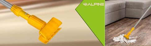 مقبض ممسحة حديد تجاري من جبال الألب لتنظيف الأرضيات - عصا تنظيف احترافية سريعة التغيير أو رأس ممسحة بديلة مع مقبض معدني (مشبك فك من الألياف الزجاجية) in Kuwait