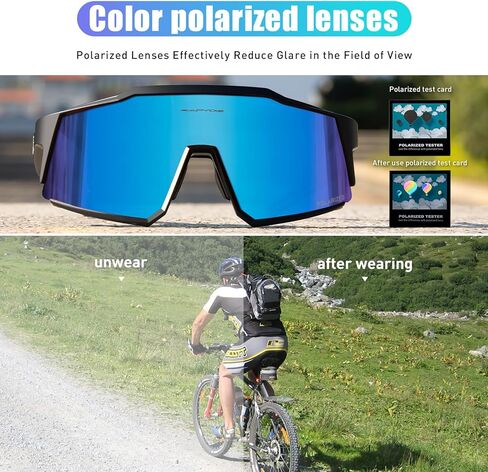 KAPVOE Polarized Cycling Glasses With 1 Lens Or 4 Interchangeable Lens Tr90 Frame For Men Women Sports Sunglasses Bike in Kuwait