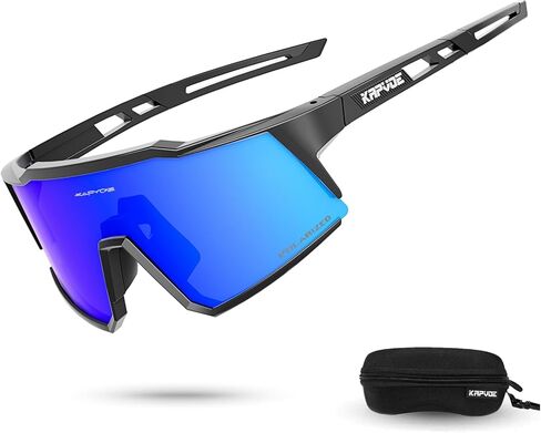 KAPVOE Polarized Cycling Glasses With 1 Lens Or 4 Interchangeable Lens Tr90 Frame For Men Women Sports Sunglasses Bike in Kuwait