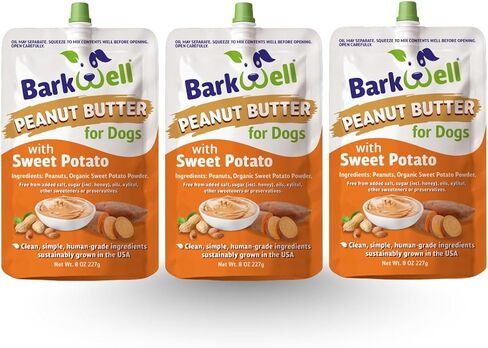 Peanut Butter Squeeze - All-Natural Dog Peanut Butter for Dogs Dog Treat Sourced and Made in The USA 3 Pack (24 oz) (Peanut Butter) in Saudi Arabia