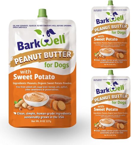 Peanut Butter Squeeze - All-Natural Dog Peanut Butter for Dogs Dog Treat Sourced and Made in The USA 3 Pack (24 oz) (Peanut Butter) in Saudi Arabia