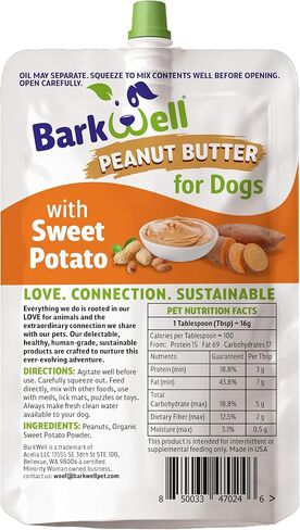 Peanut Butter Squeeze - All-Natural Dog Peanut Butter for Dogs Dog Treat Sourced and Made in The USA 3 Pack (24 oz) (Peanut Butter) in Saudi Arabia