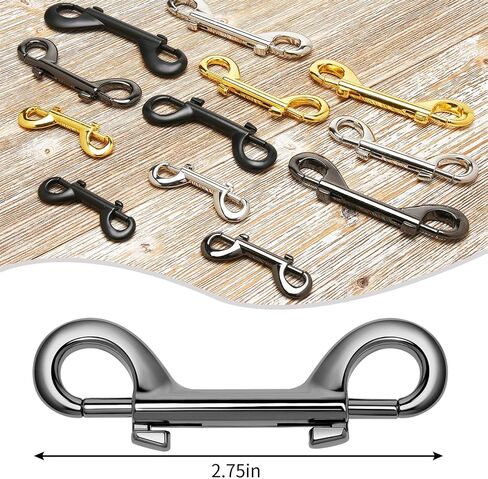 Double Ended Bolt Snaps Hooks Zinc Alloy Trigger Chain Metal Clips Key Holder for Linking Key Chain Dog Leash Collar PET Sling Feed (Black, 3.9 inch) in Saudi Arabia