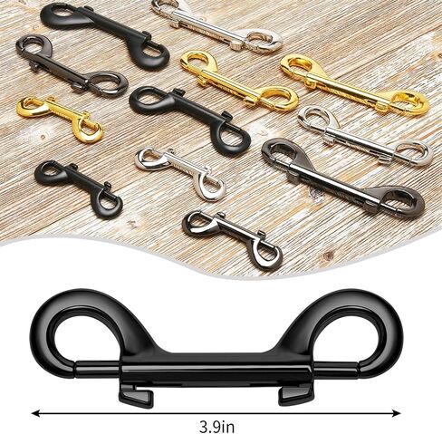 Double Ended Bolt Snaps Hooks Zinc Alloy Trigger Chain Metal Clips Key Holder for Linking Key Chain Dog Leash Collar PET Sling Feed (Black, 3.9 inch) in Saudi Arabia