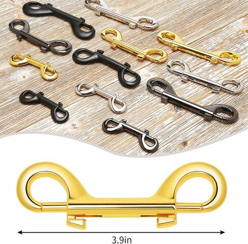 Double Ended Bolt Snaps Hooks Zinc Alloy Trigger Chain Metal Clips Key Holder for Linking Key Chain Dog Leash Collar PET Sling Feed (Black, 3.9 inch) in Saudi Arabia