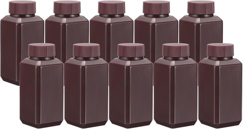 زجاجات كاشف باتيكل، 10 قطع 20 مل HDPE حاوية تخزين مربعة ذات فم ضيق مع غطاء حلقة داخلية لسوائل كاشف مياه المختبر، ختم تخزين العينات الصلبة، أبيض شفاف in Saudi Arabia