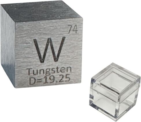 Tungsten Cube A Unique Metal Cube Made of 99.95% Pure Tungsten Block, Periodic Table Element Cube Collection,Science Gift for Adults,Engraved Tungsten Cube + Acrylic Box (Tungsten, 0.39inch(10mm) in Saudi Arabia
