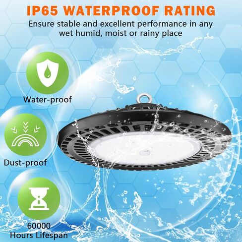 LED High Bay Light 150W 22,500lm 0-10V Dimmable Eqv.600W MH/HPS,High Bay LED Lights 5000K,UFO Light for Shop Warehouse Factory in Saudi Arabia