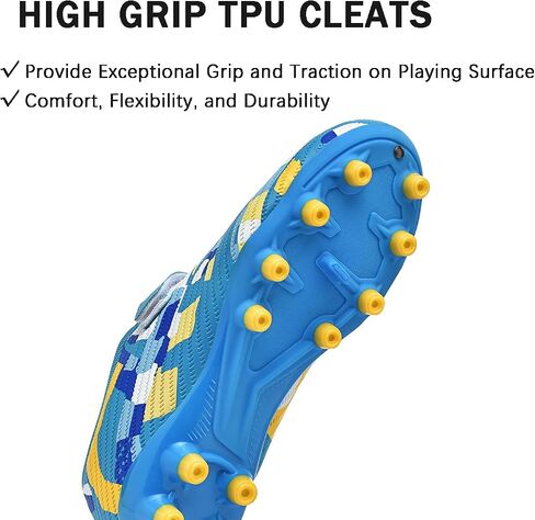 Boys Girls Soccer Cleats Professional Firm Ground/Artificial Ground Kids Outdoor Soccer Shoes Youth Athletic Training Sneakers in Saudi Arabia