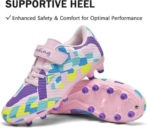 Boys Girls Soccer Cleats Professional Firm Ground/Artificial Ground Kids Outdoor Soccer Shoes Youth Athletic Training Sneakers in Saudi Arabia