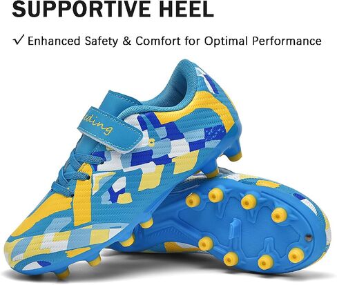 Boys Girls Soccer Cleats Professional Firm Ground/Artificial Ground Kids Outdoor Soccer Shoes Youth Athletic Training Sneakers in Saudi Arabia