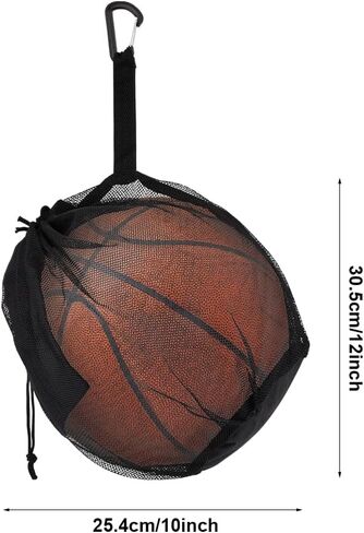 iayokocc حقيبة كرة شبكية واحدة، حقيبة كرة واحدة برباط حبال، أكياس تخزين الكرات، حقيبة كرة شبكية مع سحاب لحمل كرة السلة وكرة القدم وكرة القدم الشبكية للرجبي in Kuwait