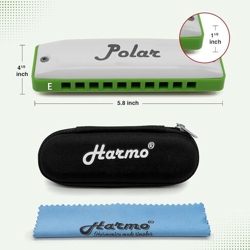 Polar Diatonic Melody Tuned Harmo Harmonica Key of LF - Special Tuning for Easy Melodies in Cross Harp, 2 Octaves Without Bends, Loud & Responsive with Smooth Edges - USA-Checked in Saudi Arabia
