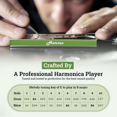 Polar Diatonic Melody Tuned Harmo Harmonica Key of LF - Special Tuning for Easy Melodies in Cross Harp, 2 Octaves Without Bends, Loud & Responsive with Smooth Edges - USA-Checked in Saudi Arabia