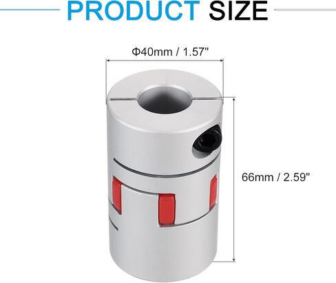 MECCANIXITY Aluminum Shaft Coupling 18mm to 18mm Flexible Spider Coupling L66mm x D40mm Coupler Jaw Spider Shaft Joint Connector for 3D Printers DIY Encoder CNC Router Milling Machine in Saudi Arabia