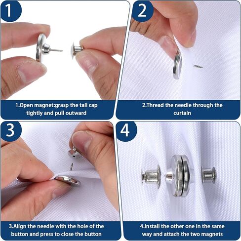 15 Pairs Curtain Magnets Closure Strong Hold Silver Curtain Clips Magnetic Curtain Holder Buckle Pins for Avoid Light Leaking Keep Curtain Closed for Home Bedroom Office Draperies in Saudi Arabia